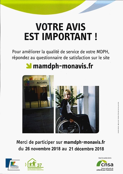 affiche de l'enquête de satisfaction M.D.P.H