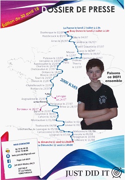 Affiche avec toutes les étapes de la traversée de la fance