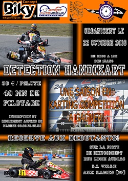 Affiche de la journée de détection handikarting
