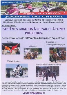 Affiche présentant de la journée avec une photo de chaque discipline présentée en démonstration