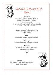 Affiche présentant le menu