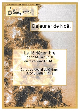 Affiche du déjeuner de Noël organisé par l'A.P.F