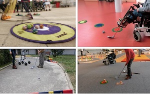 4 photos de situation de handi-golf