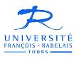 logo de l'université, c'est un grand R bleu sur fond blanc, avec en dessous écrit Université François rabelais Tours