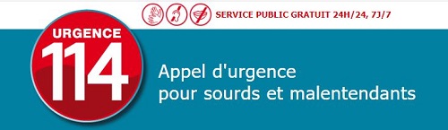 bandeau du site internet urgence 114 pour les personnes sourdes, malentendantes et les personnes qui ne peuvent pas parler