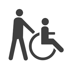 Pictogramme handicap moteur avec accompagnant