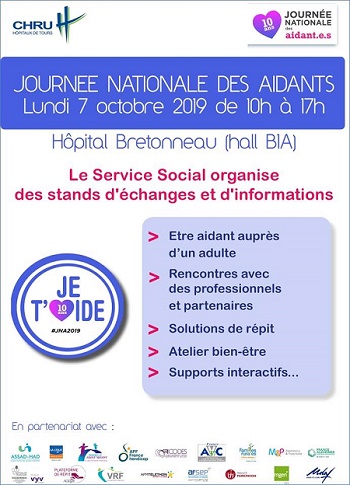 Affiche de la journée d'inforamtion pour les aidants à l'hôpital bretonneau