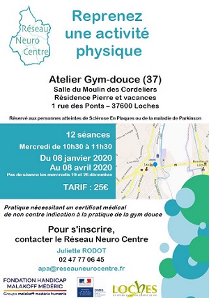 Affiche du réseau neuro centre proposant les activités de gym douce