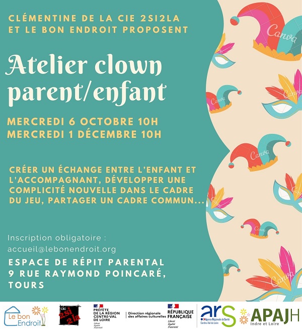Affiche de l'atelier clown parent enfant