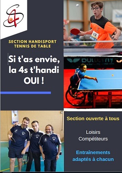 Affiche de la section handisport du club 4 S tennie de table