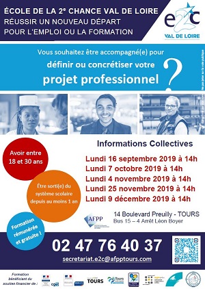 Affiche avec les dates des réunions d'informations collectives